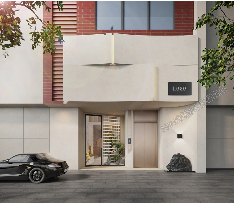 图片[2]-2023新款现代新中式日式店面门头门面室外建筑外观3d模型库3dmax-cg男孩