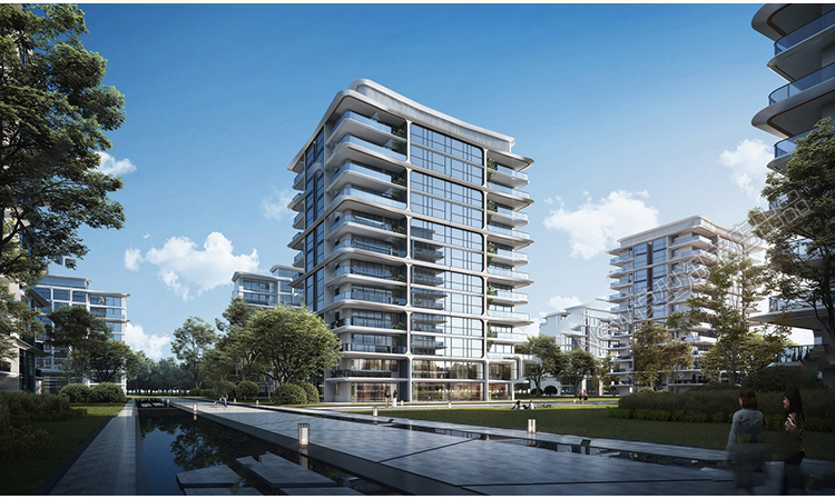 图片[2]-小区高层住宅楼花园室外建筑景观外观鸟瞰公寓日景3D模型库3dmax-cg男孩