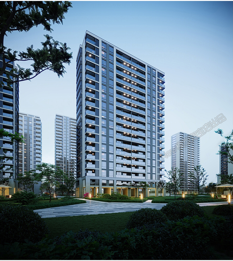 图片[18]-小区高层住宅楼花园室外建筑景观外观鸟瞰公寓日景3D模型库3dmax-cg男孩