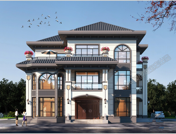 图片[6]-别墅外观3d模型现代中式室外建筑景观自建房民宿新农村3DMAX素材-cg男孩