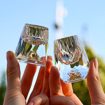 Gold Leaf White Wine Glass crystal glass Home upmarket Small number one Bullet Cup Chinese type Jiang Shan Jinshan Wine Cup