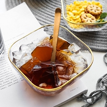 ins Nordic Creative Ice Flower gold rim hammer glass bowl fruit and vegetable salad bowl soup bowl home dessert bowl breakfast bowl