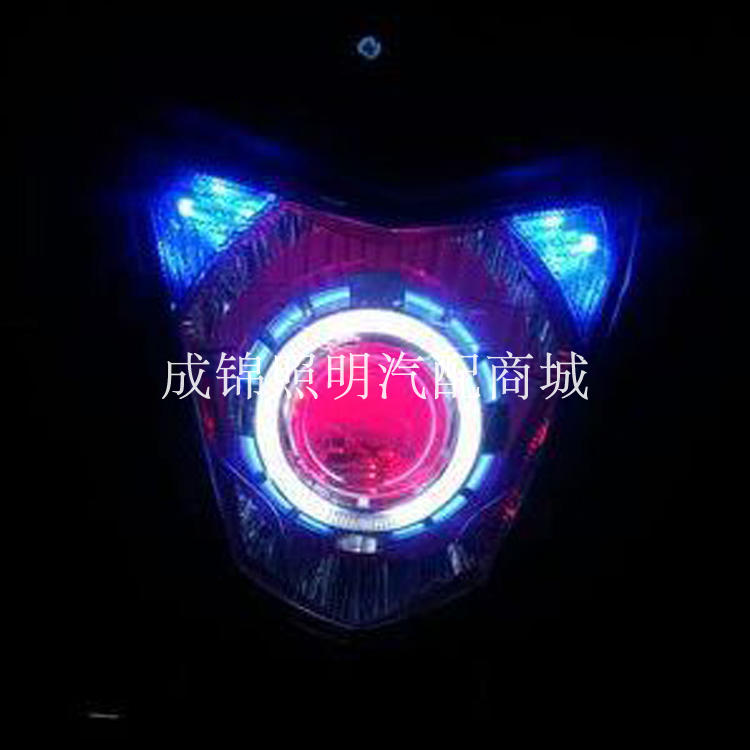 Hot Honda GBF Đèn pha Warhawk nhỏ Lắp ráp ống kính ánh sáng kép Xe máy Xenon Light Angel Devil Eye - Đèn HID xe máy đèn pha xe vision