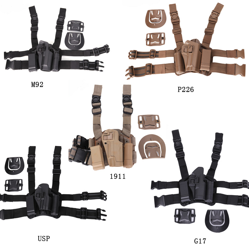 Outdoor Tactical Fast Drawing CS Strap Sleeve Glock G17 1911 M92 USP Water Bullet Tied to thigh sleeves