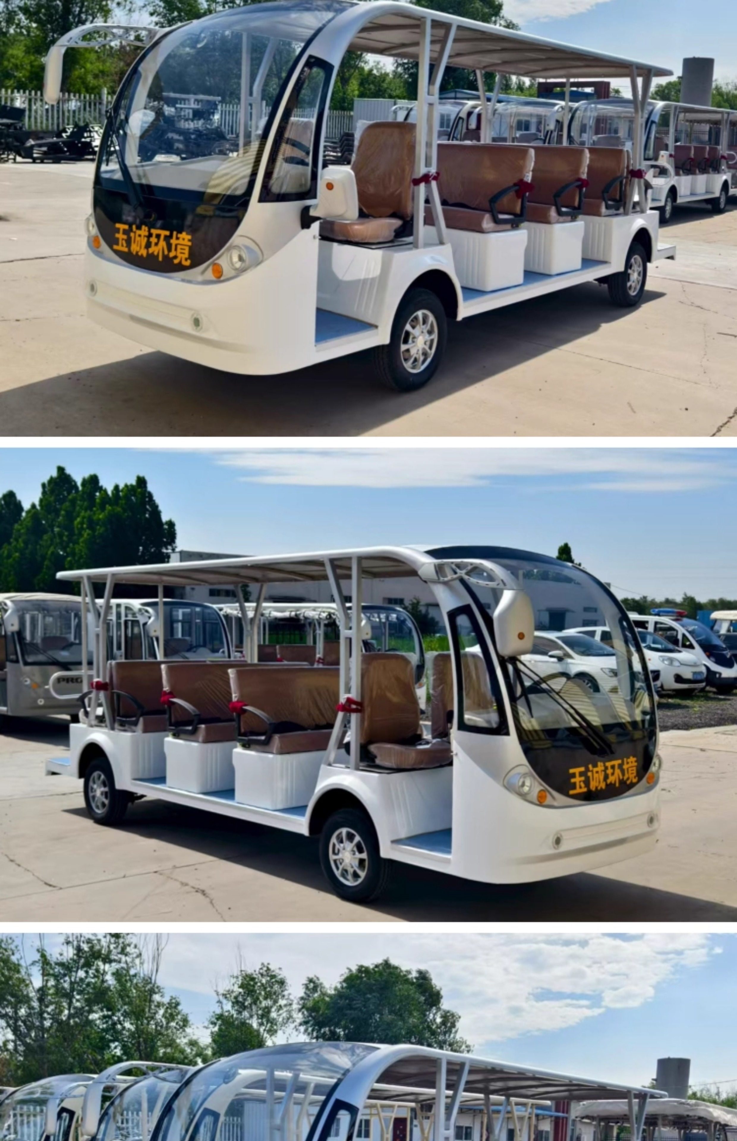 8-17 Seat Electric Four-Wheel Tourist Sightseeing Vehicle for Scenic Spots, Used for Viewing Properties at Real Estate Offices and as a Shuttle Bus