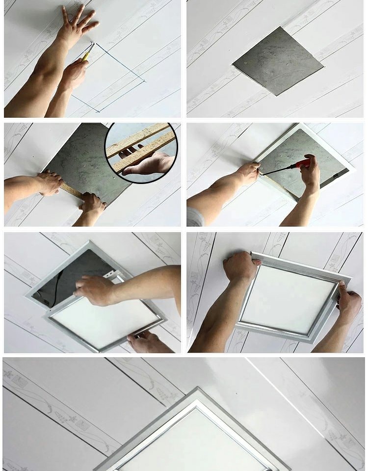 Trần truyền thống Đèn trần tích hợp Đèn LED quạt thông gió Yuba hợp kim nhôm chuyển khung bên chuyển đổi khung Che giấu - Kính kính lacoste