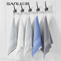 3 Sanli cotton mens small towels wash face household hand towel hanging cotton square towel