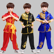 Childrens martial arts performance Competition rehearsal for Tai Chi Kung Fu Costume Long Short Sleeve Male Girls Kung Fu Performance
