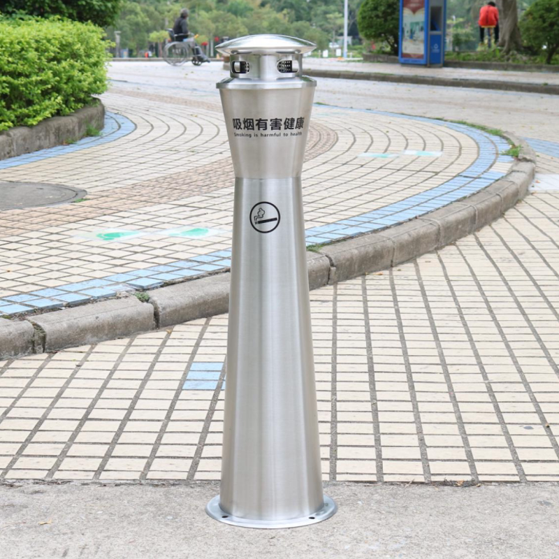 Stainless steel outdoor smoke column can fix the stainless steel vertical tobacco drum utility smoking bucket outdoor smoking extinguisher