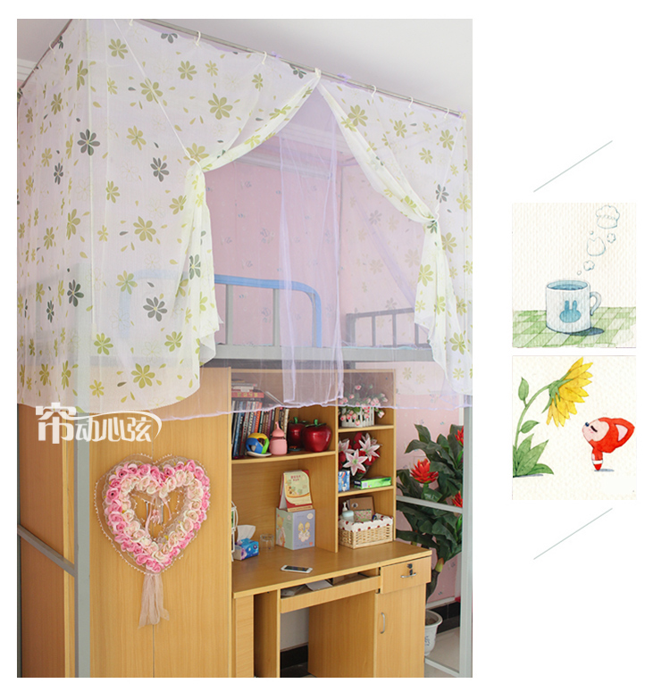 Phòng ngủ nam và nữ ký túc xá mã hóa phòng chống muỗi khung giường đơn công chúa trên dễ thương công chúa gió 1 m / 1,2m gạc - Lưới chống muỗi mùng ngủ công chúa