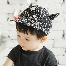 Korean horn hat baby hat Q4 little demon baby flanging cap sunshade Sun powder Crown baseball cap