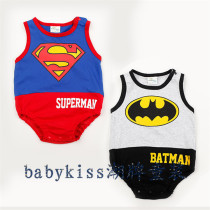 Baby triangle Ha clothing Superman summer Q4 baby climbing clothes childrens clothing sleeveless vest Batman cotton one-piece clothes