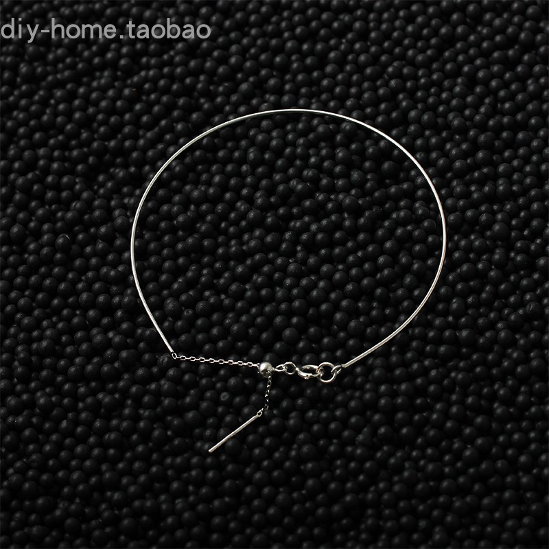 Vòng tay bạc toàn thân sterling Vòng đeo tay bạc không gây dị ứng có thể điều chỉnh độ dài của chuỗi ngọc vòng chân bạc trang sức bạc - Vòng chân lắc chân bạc pnj