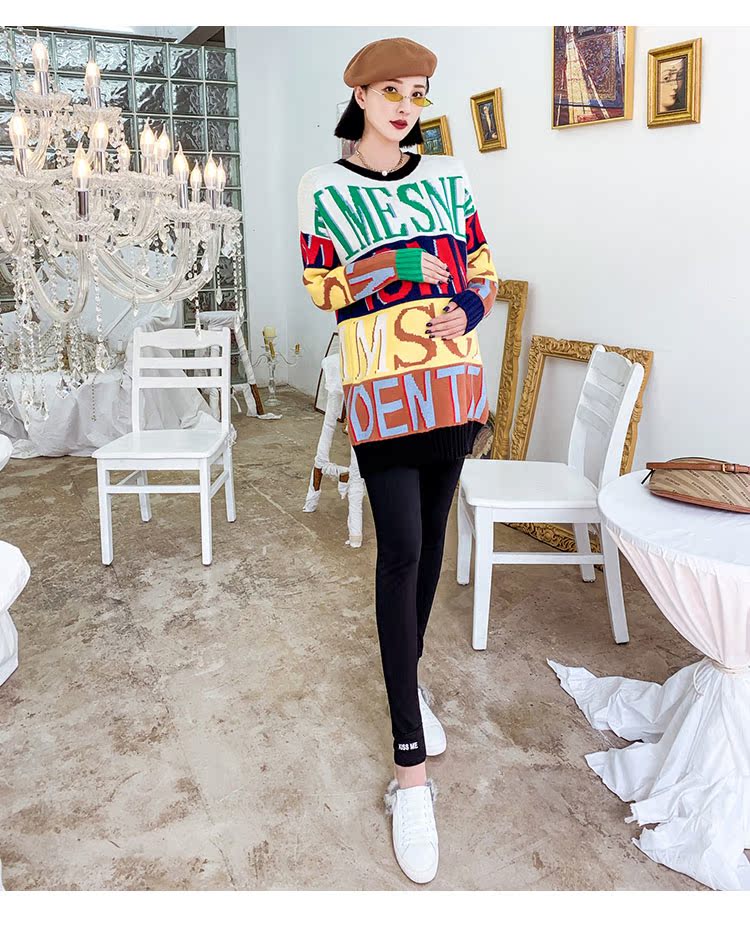 Bà bầu mặc quần legging hoang dã mặc quần thủy triều mẹ mang bầu nâng bụng đã mỏng 2018 thu đông quần chip bầu