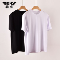 Running Men Short Sleeves Spring Summer Cotton Round Collar Half Sleeves Slim PURE COLOR BREATHABLE Sweat Black white T-shirt 9530