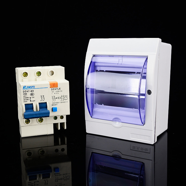 Leakage switch with waterproof box 2P63A water heater air conditioner special protector Air switch C45