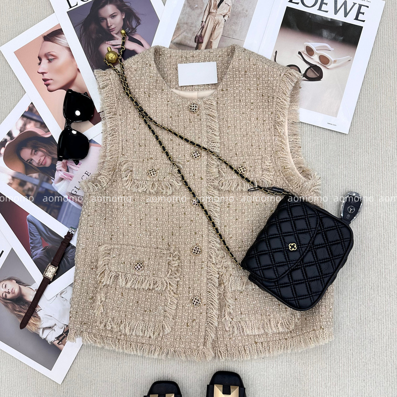 New Style Tweed Fringe Chanel-Style Vest Jacket 2026 Early Spring and Autumn Sleeveless Vest Women's Clothing
