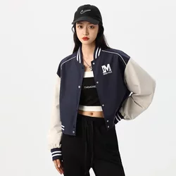 MEDM KASS National Trend 브랜드 긴팔 야구 유니폼 MEDM 여성 봄과 가을 유행 힙합 느슨한 재킷 INS