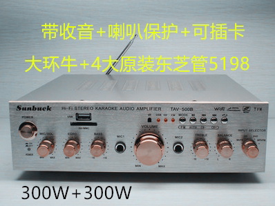 Hot sale 220V home power amplifier built-in Bluetooth function multifunctional ring cattle imported original 4 big Toshiba tubes