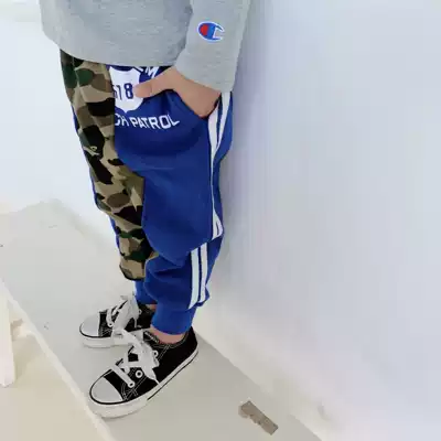 BAPE Japanese Tide Brand Boys and Girls Baby Apes Fight Camouflage Letter Printing Joker Sweats Harlan Trousers
