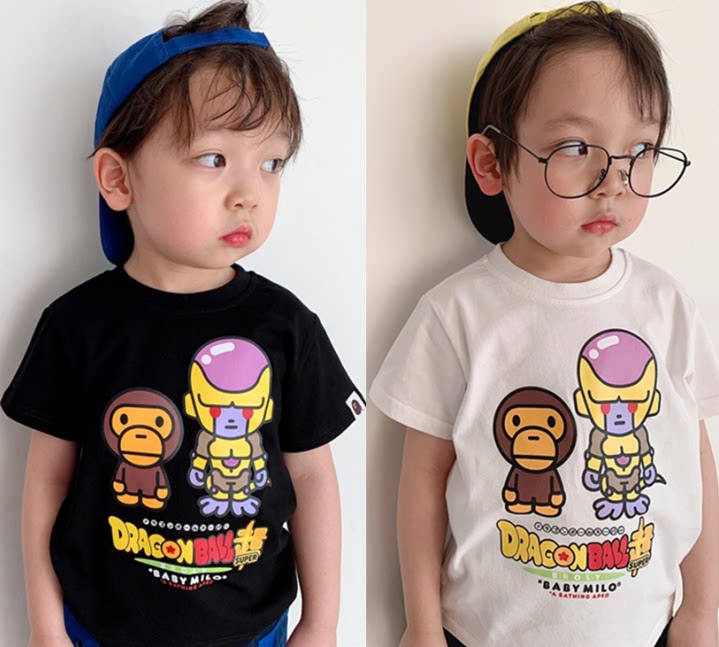 Tide brand bape children's clothing 2020 summer new ape-man head robot printing boys and girls short-sleeved T-shirt