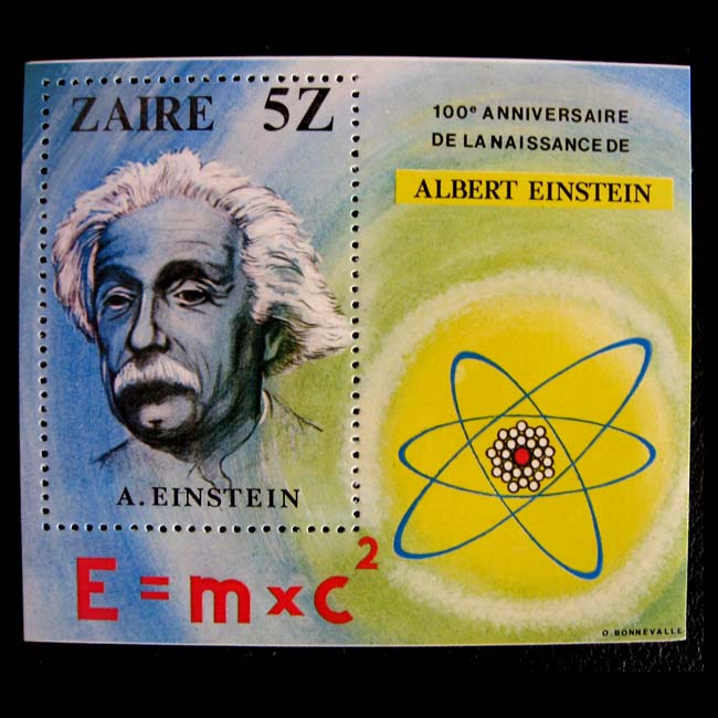 Physical Astronomical Stamps * Zaire 1980 Einstein Centennial Stamp Sheetlet OP3077 *XP