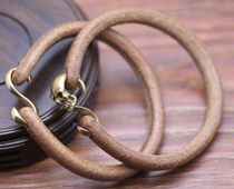 Handmade custom 8mm vegetable tanning leather cowhide square bracelet bracelet pure copper skull shook cattle couple