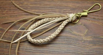 Customized imported vegetable tanning 3mm head layer cowhide rope manual 8-strand woven Keychain Car keychain to send boyfriend