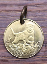 Handmade custom coin pendant keychain pendant key pendant 30mm cattle raising ancient monkey commemorative coin