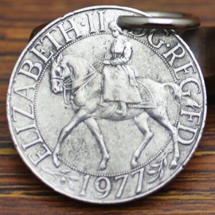 Handmade custom foreign coin pendant necklace pendant silver key pendant bag pendant 38mm cow franc