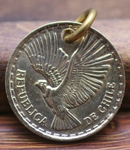 Handmade custom foreign coin pendant necklace pendant pendant brass color key pendant decoration pendant 27mm cattle raising Eagle