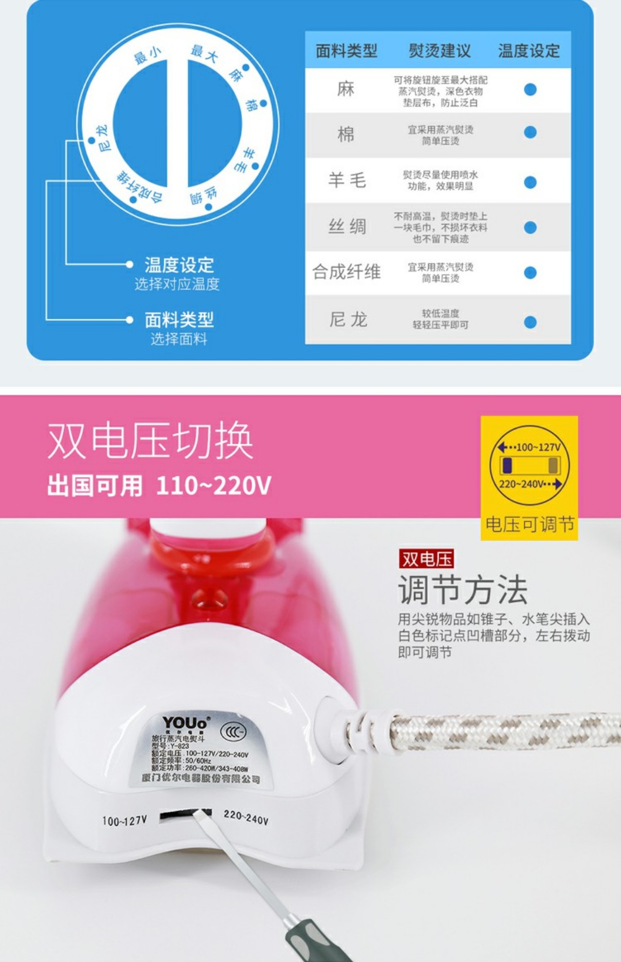 Youer mini xách tay sắt điện nhỏ hơi nước cầm tay phòng ngủ điện sắt nhỏ ký túc xá sinh viên mua bàn ủi hơi nước