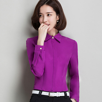 White shirt womens long-sleeved Han Fan slim slim professional clothes Work clothes formal Chiffon white shirt frock autumn