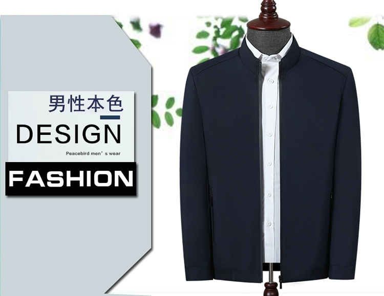 Người cha trung niên và người già mặc áo khoác nam 2018 mới áo khoác nam trung niên 40-50 tuổi cổ áo mỏng phần quần áo nam giản dị