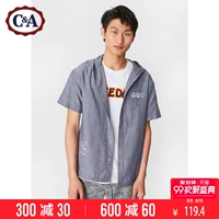 C & A chống chiến tranh thư in áo trùm đầu của nam giới bông 骷髅 thêu áo sơ mi ngắn tay CA200207254-1 áo sơ mi nam caro