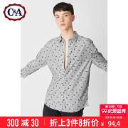 C & A Nam Nút Ve Áo Cắt Tay Áo Sơ Mi Mùa Hè Cotton In Mẫu Áo Sơ Mi CA200205359