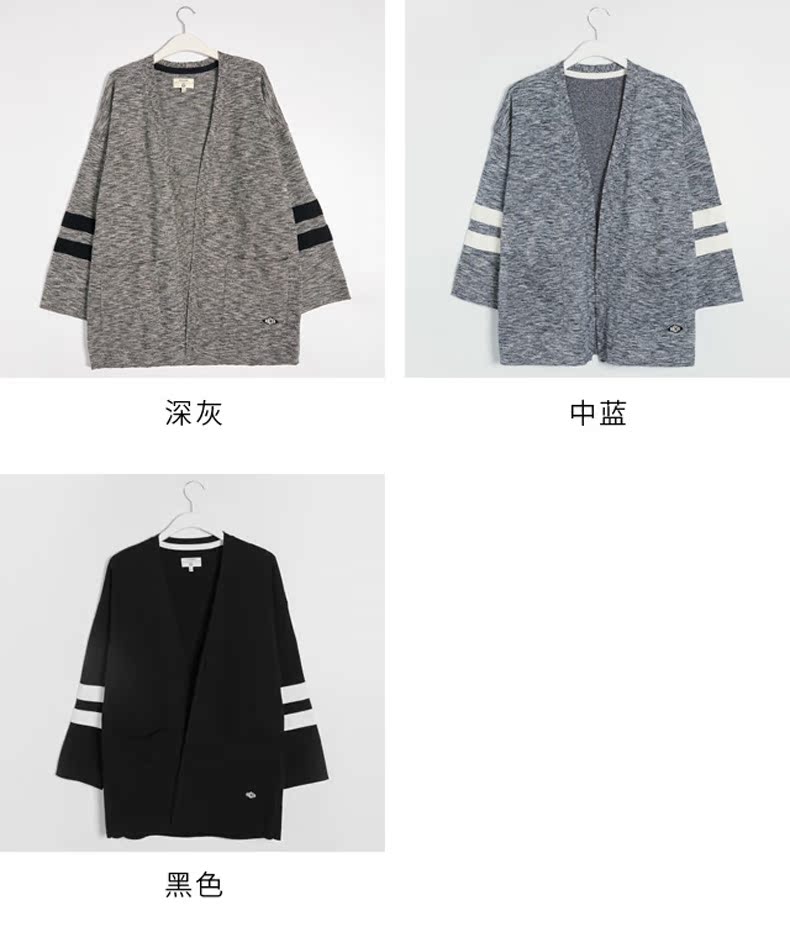 C & A Loose Off Shoulder Tay áo cardigan Áo len nam mùa thu Cotton đan hàng đầu CA200210197 áo len nam cổ tim	
