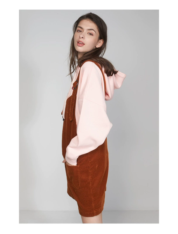 C & A Phong cách retro vải nhung kẻ sọc A-line nữ Mùa đông mới dài đến đầu gối CA200212281-FD váy chữ a liền