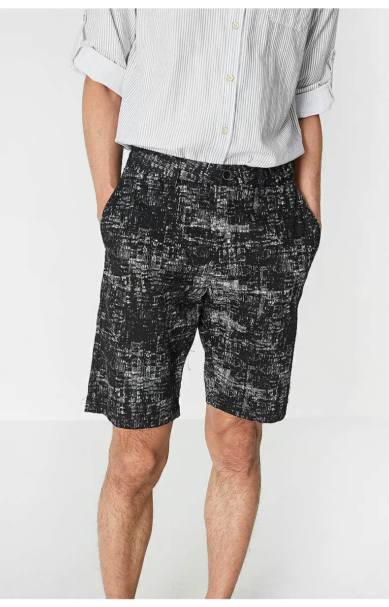 C & A quần zip nam đơn giản 2018 cotton mùa hè in quần short Bermuda CA200205447 quần ngố nam