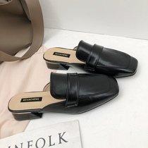 Slipper women 2021 spring new womens shoes Baotou casual thick with Muller drag Korean fashion all retro half