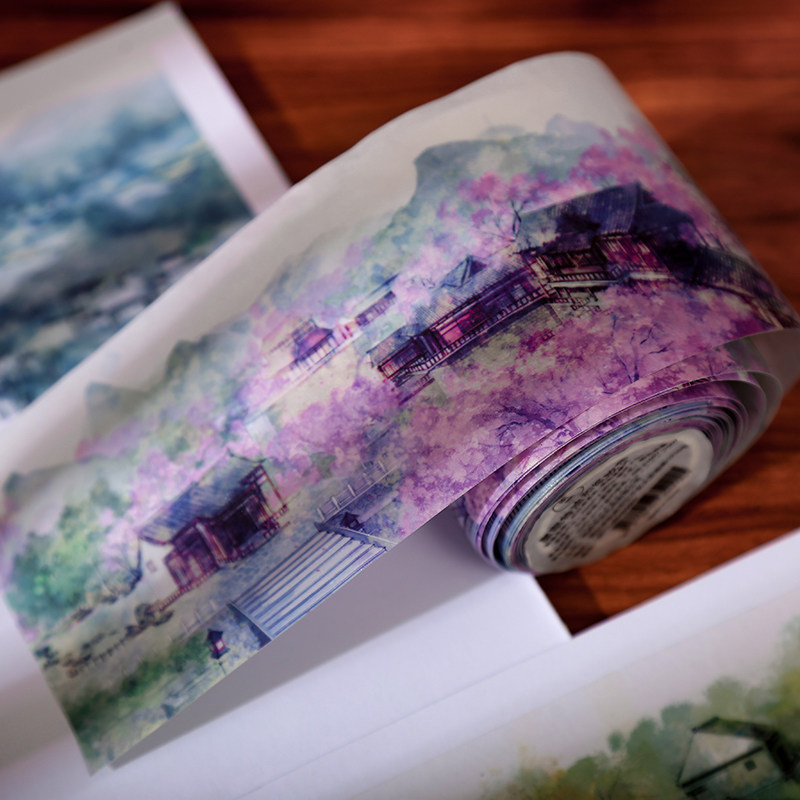 Ancient Wind Hand Ledger Sticker Meritocracy Vintage House Handbill Big Roll View Split China Wind-Made View Adhesive Tape Whole Roll