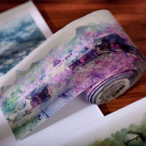 Ancient Wind Hand Tent Sticker Meritocracy Vintage House Handbill Big Roll View Split China Wind Rigging Adhesive Tape Whole Roll