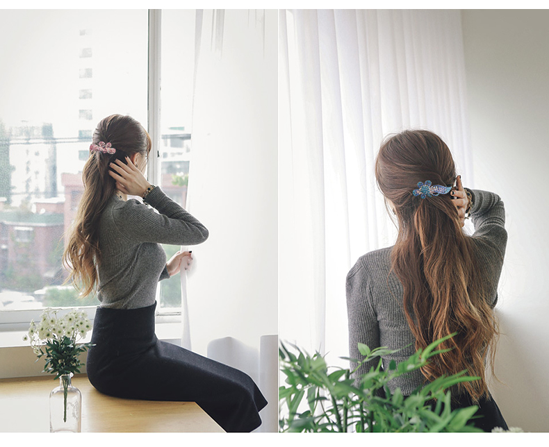 Phụ kiện tóc Hàn Quốc clip tóc lớn trở lại đầu nơ kẹp tóc trang sức rhinestone đầu clip mùa xuân chuck tóc kẹp tóc giả