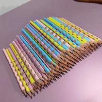 Dongdong pen Primary School students kindergarten writing correction holding color triangle bar HB pencil 100 micro defects