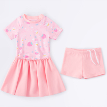 4 Girls 5 Pink Cute Flat Corner Pants One-piece Swimsuit 3-12 Year Old Children 7 Little Girl 8 CUHK Child Spa Swimsuit