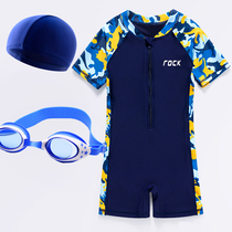 3-12-year-old children swimsuit 6 boys conjoined swimming 4 baby 5 children 8-9 CUHK child sunscreen speed dry swimsuit 10