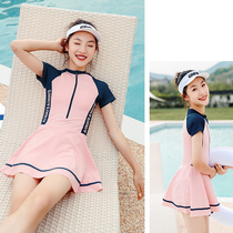 South Korea s children conjoined swimsuit girl Summer sun protection for girls Wonder young girl Chai 8 swimsuit n