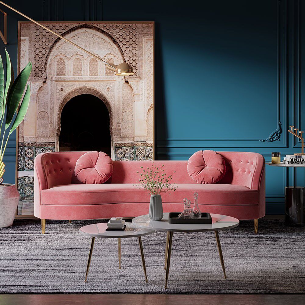 American creative curved fabric sofa living room clothing store studio Nordic neoclassical special-shaped small apartment sofa