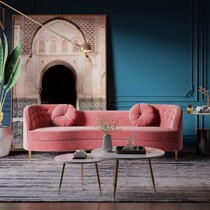 American creative curved fabric sofa living room clothing store studio Nordic neoclassical special-shaped small apartment sofa