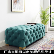 Modern pull-button sofa stool household flannel bed end stool clothing store cloakroom changing shoe stool pedal American wearing shoe stool
